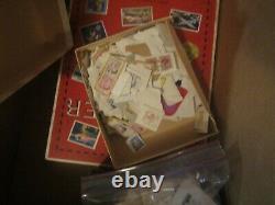 Amazing box lot full of Stamp Albums/Collections + more HIGH CV HOURS OF FUN