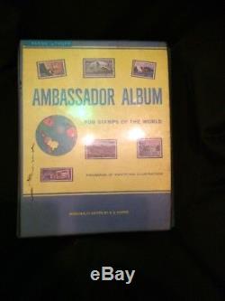 Ambassador Album For Stamps Of The World Vintage Stamp Collecting