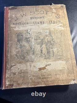 Antique World Stamps 1870s-1890s in F. W. Scott Album Europe Japan