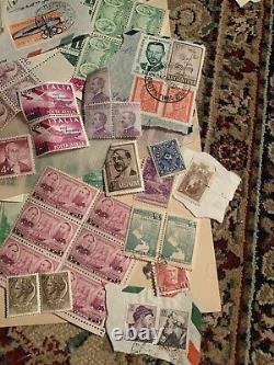 Antique stamp collection Early 1900's many countries W Album 500+ Un Searched