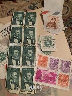 Antique stamp collection Early 1900's many countries W Album 500+ Un Searched