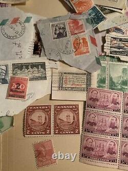 Antique stamp collection Early 1900's many countries W Album 500+ Un Searched