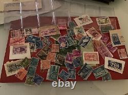 Antique stamp collection Early 1900's many countries W Album 500+ Un Searched