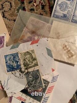 Antique stamp collection Early 1900's many countries W Album 500+ Un Searched