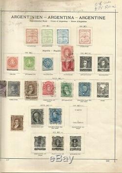 Argentina Large Collection On Old Time Album Pages From 1858 To Circa 1970