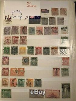 Australia & Asia Old Stamp Album Collection Many British Queen Victoria Stamps