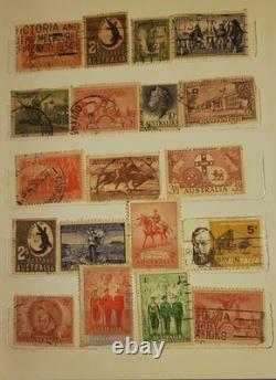 Australia Pre-Decimal Used Stamp Collection in Album Some Interesting Variety