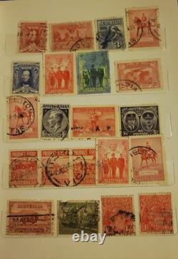 Australia Pre-Decimal Used Stamp Collection in Album Some Interesting Variety
