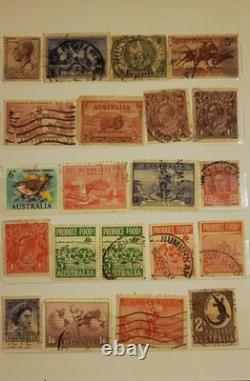 Australia Pre-Decimal Used Stamp Collection in Album Some Interesting Variety
