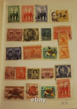 Australia Pre-Decimal Used Stamp Collection in Album Some Interesting Variety
