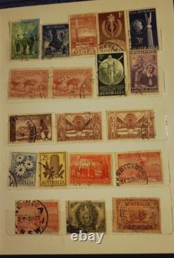 Australia Pre-Decimal Used Stamp Collection in Album Some Interesting Variety