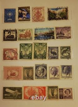 Australia Pre-Decimal Used Stamp Collection in Album Some Interesting Variety