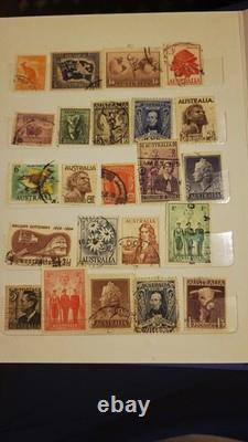 Australia Pre-Decimal Used Stamp Collection in Album Some Interesting Variety