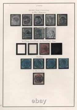 Australia Victoria 1863-1886 Collection Of 130 Stamps Used On 8 Album Pages