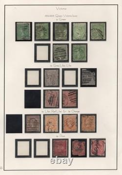 Australia Victoria 1863-1886 Collection Of 130 Stamps Used On 8 Album Pages