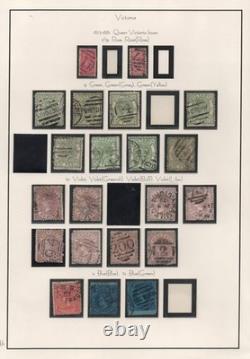 Australia Victoria 1863-1886 Collection Of 130 Stamps Used On 8 Album Pages
