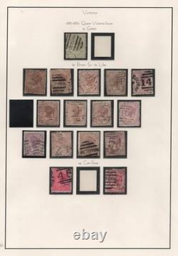 Australia Victoria 1863-1886 Collection Of 130 Stamps Used On 8 Album Pages