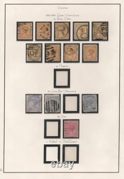 Australia Victoria 1863-1886 Collection Of 130 Stamps Used On 8 Album Pages