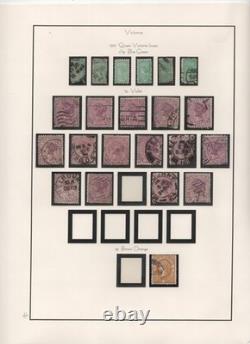 Australia Victoria 1901 Collection Of 225 Stamps Used On 14 Album Pages