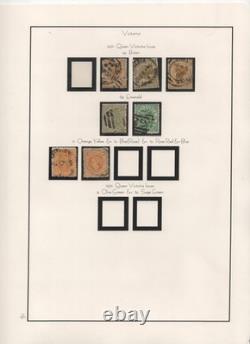 Australia Victoria 1901 Collection Of 225 Stamps Used On 14 Album Pages