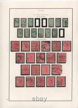 Australia Victoria 1901 Collection Of 225 Stamps Used On 14 Album Pages