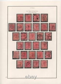 Australia Victoria 1901 Collection Of 225 Stamps Used On 14 Album Pages