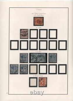 Australia Victoria 1901 Collection Of 225 Stamps Used On 14 Album Pages