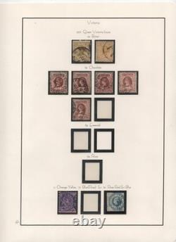Australia Victoria 1901 Collection Of 225 Stamps Used On 14 Album Pages