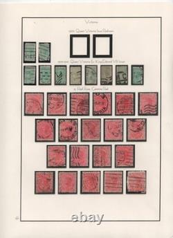 Australia Victoria 1901 Collection Of 225 Stamps Used On 14 Album Pages