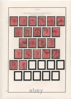 Australia Victoria 1901 Collection Of 225 Stamps Used On 14 Album Pages