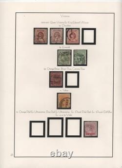Australia Victoria 1901 Collection Of 225 Stamps Used On 14 Album Pages