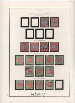 Australia Victoria 1901 Collection Of 225 Stamps Used On 14 Album Pages