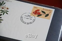 Australian first day cover stamp collection 80 envelopes & album Bulk stamps