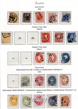 Austria 1850-1872 Collection Of 38 Classics Used On Album Pages
