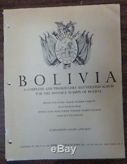 BOLIVIA MINKUS Specialty Scott International stamp album collection 1863-2011