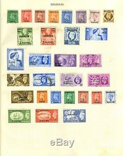 Bahrain collection on 2 album pages. 1933-1950 mint & used values to £1. Nice