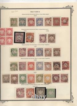 Bavaria 1849-1920 Collection Of 350+ Stamps Mint & Used On Album Pages