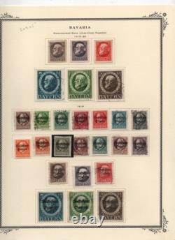 Bavaria 1849-1920 Collection Of 350+ Stamps Mint & Used On Album Pages