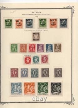 Bavaria 1849-1920 Collection Of 350+ Stamps Mint & Used On Album Pages