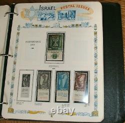 Beautiful Israel Mint Nh Tab Stamp Collection 1948-71 In White Ace Album/binder