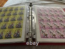 Big Vintage Walt Disney Stamp Collection Album Of 35 Full Sheets 875 Stamps