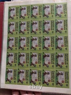 Big Vintage Walt Disney Stamp Collection Album Of 35 Full Sheets 875 Stamps