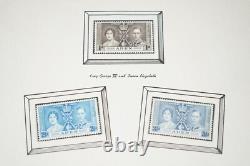 British Empire Mint Coronation Album 1937 Collection Of 170+ Stamps & 10+ Pairs