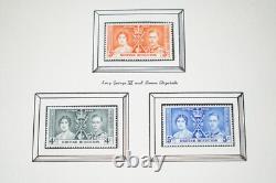 British Empire Mint Coronation Album 1937 Collection Of 170+ Stamps & 10+ Pairs