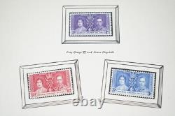 British Empire Mint Coronation Album 1937 Collection Of 170+ Stamps & 10+ Pairs