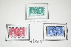 British Empire Mint Coronation Album 1937 Collection Of 170+ Stamps & 10+ Pairs