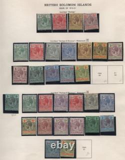 British Solomon Islands 1907-1948 Collection Of 88 On 5 Album Pages All Mint