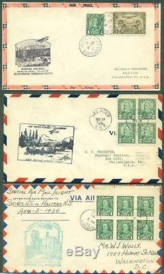 CANADA FIRST FLIGHT COVER COLLECTION, 2 albums, mostly 19281935, 150 diff, VF