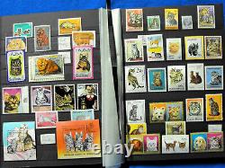 Cats of The World Stamp Collection Cat Feline Breeds Dogs Topical Album 800+ MNH