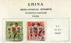China Collection On Vintage Album Pages All Shown